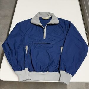 Vintage LL Bean Anorak Windbreaker Pullover Blue Grey Quarter Zip Mens M